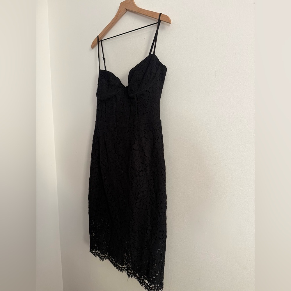 NWT Bardot Women’s Brielle Black Strapless Overlay Sweetheart Lace Dress XL - Picture 4 of 9